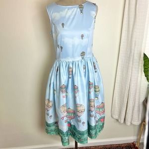 Lindy Bop Light Blue Hot Air Balloon Swing Dress